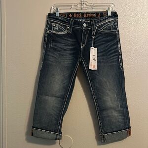 Rock Revival Blue Ankle Cropped Jeans